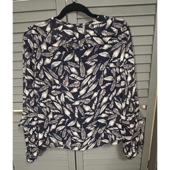 Bundle of Two Long Sleeve Ruffle Blouse Tops. Ann Taylor and MelloDay Size Small - Picture 3 of 7